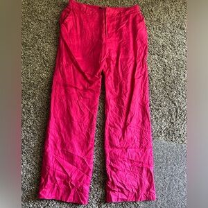 Women’s Chap Poolside Pink 100% Linen Pants Size 12